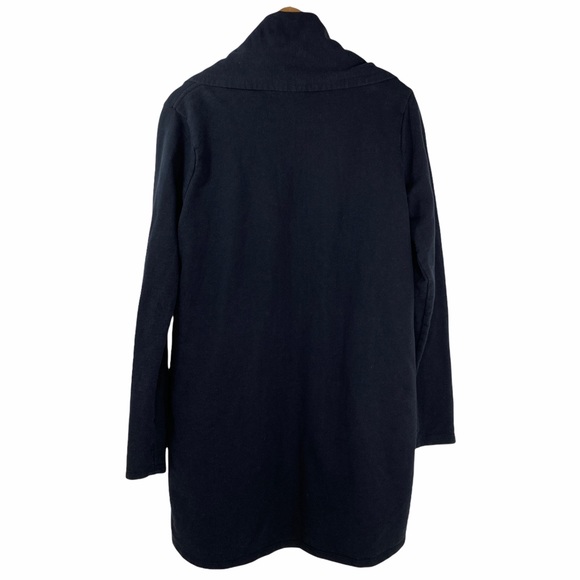 MEDIUM Mono B Women’s Cardigan Open Front Wrap Flowing Waterfall Black Cotton - Picture 8 of 14